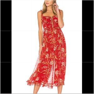 Zimmermann red floral jumpsuit size 0